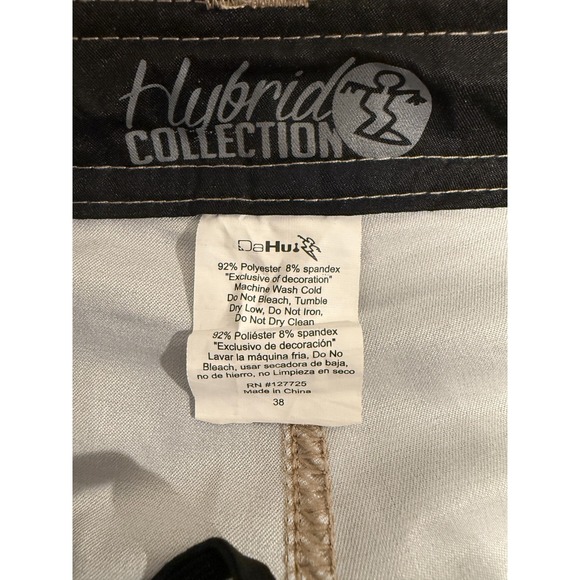 Dahui Hybrid Chino Short Men's Size 38 Beige Flat Front Slash Pocket Performance - Picture 7 of 8